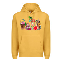 Mustard summer coffee cups Premium Hoodie - AdoDesignShop