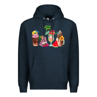 Navy summer coffee cups Premium Hoodie - AdoDesignShop