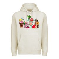 Oatmeal Heather summer coffee cups Premium Hoodie - AdoDesignShop