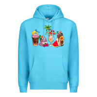 Ocean Blue summer coffee cups Premium Hoodie - AdoDesignShop