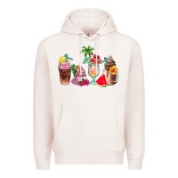 Pale Pink summer coffee cups Premium Hoodie - AdoDesignShop