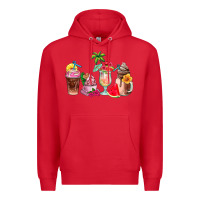 Red summer coffee cups Premium Hoodie - AdoDesignShop