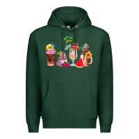 Sports Green summer coffee cups Premium Hoodie - AdoDesignShop