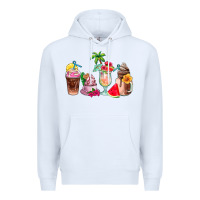 White summer coffee cups Premium Hoodie - AdoDesignShop