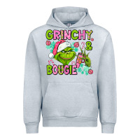 Heather Grey christmas characters and bougie Urban Hoodie - AdoDesignShop