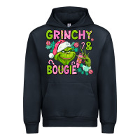 Navy christmas characters and bougie Urban Hoodie - AdoDesignShop