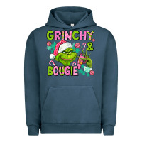 Pigment Midnight Navy christmas characters and bougie Urban Hoodie - AdoDesignShop