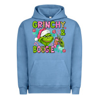 Pigment Pebble Blue christmas characters and bougie Urban Hoodie - AdoDesignShop