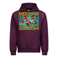 Mauve Wine football turquoise sunflower Urban Hoodie - JahusDesignShop