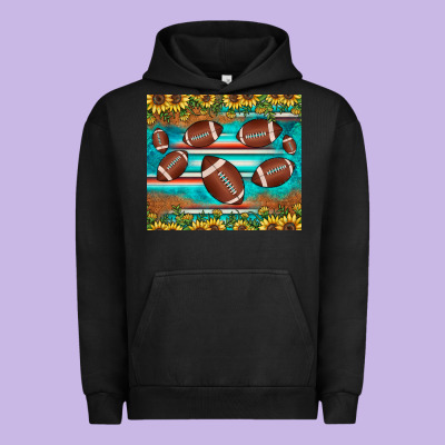 Football Turquoise Sunflower Urban Hoodie Designed By Jahusdesignshop