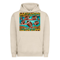 Pigment French Oak football turquoise sunflower Urban Hoodie - JahusDesignShop