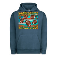 Pigment Midnight Navy football turquoise sunflower Urban Hoodie - JahusDesignShop