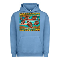 Pigment Pebble Blue football turquoise sunflower Urban Hoodie - JahusDesignShop