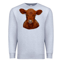 Heather Grey red angus calf Premium Sweatshirt - RanaPortraitStore