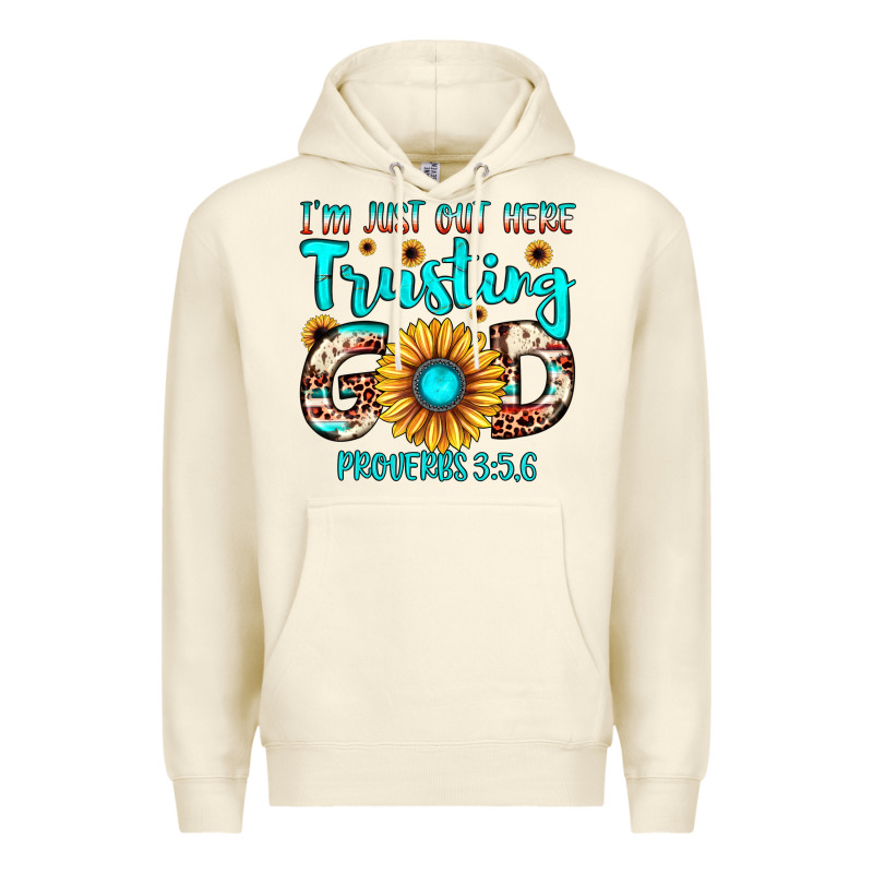 I M Just Out Here Trusting God Proverbs 3 56 Premium Hoodie by JahusDesignShop | Teevron