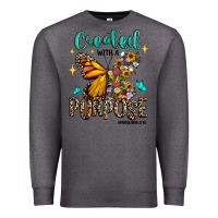 Charcoal Heather created with a purpose ephesians 2 10 Premium Sweatshirt - RanaPortraitStore