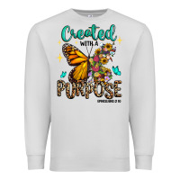 Dove Grey created with a purpose ephesians 2 10 Premium Sweatshirt - RanaPortraitStore