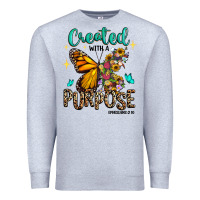 Heather Grey created with a purpose ephesians 2 10 Premium Sweatshirt - RanaPortraitStore