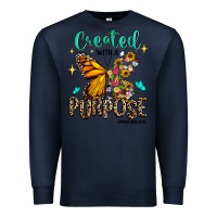 Navy created with a purpose ephesians 2 10 Premium Sweatshirt - RanaPortraitStore