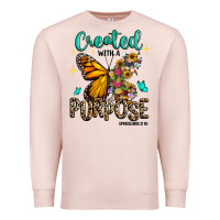 Pale Pink created with a purpose ephesians 2 10 Premium Sweatshirt - RanaPortraitStore