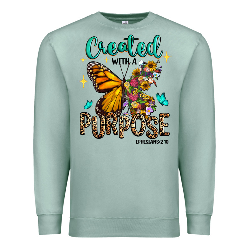 Created With A Purpose Ephesians 2 10 Premium Sweatshirt by RanaPortraitStore | Teevron