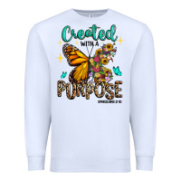 White created with a purpose ephesians 2 10 Premium Sweatshirt - RanaPortraitStore