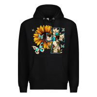 Black cross with sunflower Premium Hoodie - JahusDesignShop