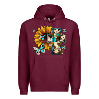Burgundy cross with sunflower Premium Hoodie - JahusDesignShop