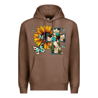 Chestnut cross with sunflower Premium Hoodie - JahusDesignShop