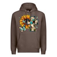 Coffee cross with sunflower Premium Hoodie - JahusDesignShop