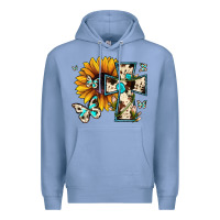 Colony Blue cross with sunflower Premium Hoodie - JahusDesignShop
