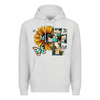 Dove Grey cross with sunflower Premium Hoodie - JahusDesignShop