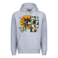 Heather Grey cross with sunflower Premium Hoodie - JahusDesignShop
