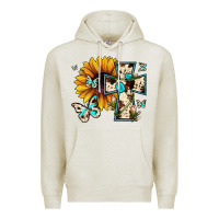 Oatmeal Heather cross with sunflower Premium Hoodie - JahusDesignShop