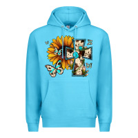 Ocean Blue cross with sunflower Premium Hoodie - JahusDesignShop