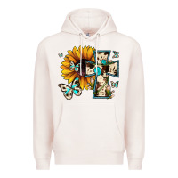 Pale Pink cross with sunflower Premium Hoodie - JahusDesignShop
