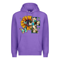 Purple cross with sunflower Premium Hoodie - JahusDesignShop