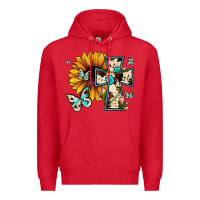 Red cross with sunflower Premium Hoodie - JahusDesignShop