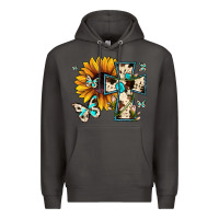Smoke cross with sunflower Premium Hoodie - JahusDesignShop