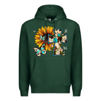 Sports Green cross with sunflower Premium Hoodie - JahusDesignShop