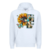 White cross with sunflower Premium Hoodie - JahusDesignShop