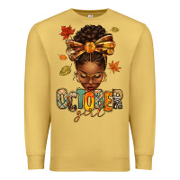 Antique Gold october girl afro woman fall Premium Sweatshirt - texasbilliewilder