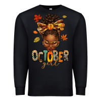 Black october girl afro woman fall Premium Sweatshirt - texasbilliewilder