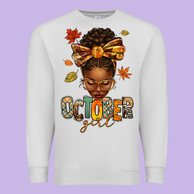 Premium Sweatshirt october girl afro woman fall