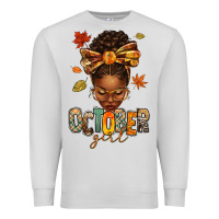 Dove Grey october girl afro woman fall Premium Sweatshirt - texasbilliewilder