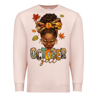 Pale Pink october girl afro woman fall Premium Sweatshirt - texasbilliewilder