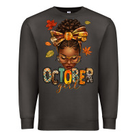 Smoke october girl afro woman fall Premium Sweatshirt - texasbilliewilder