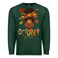 Sports Green october girl afro woman fall Premium Sweatshirt - texasbilliewilder