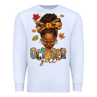 White october girl afro woman fall Premium Sweatshirt - texasbilliewilder