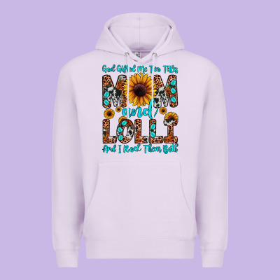 God Gifted Me Two Titles Mom And Lolli  And I Rock Premium Hoodie Designed By Jahusdesignshop